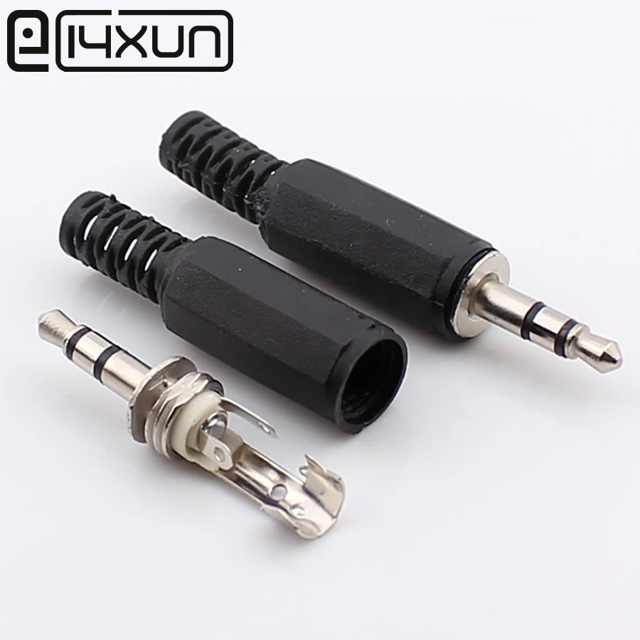 

5pcs/lot 3Pins 3.5mm plug RCA Connector RCA plug 3.5 jack Stereo Headset Dual Track Headphone