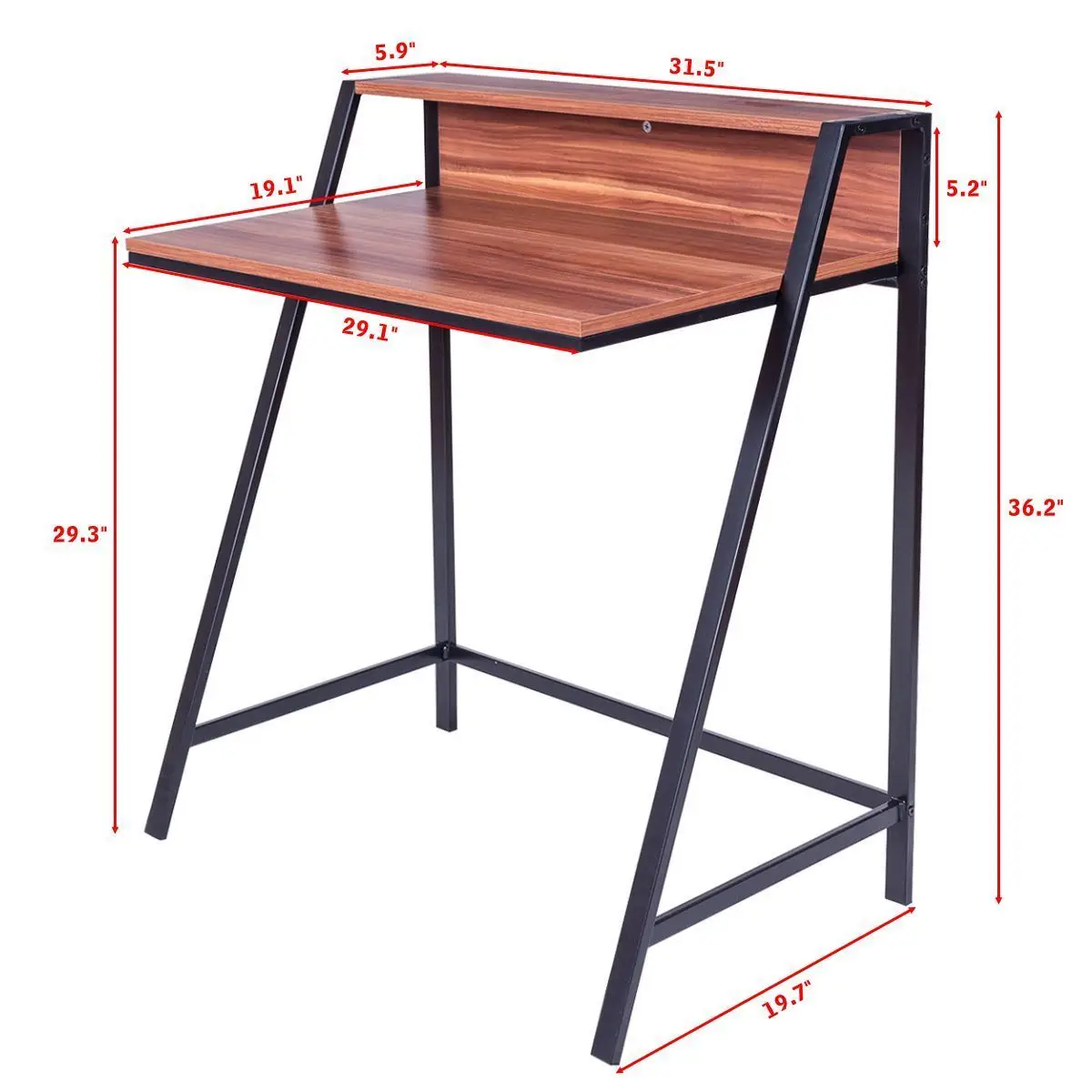 Giantex 2 Tier Computer Desk Modern Pc Laptop Table Study Writing