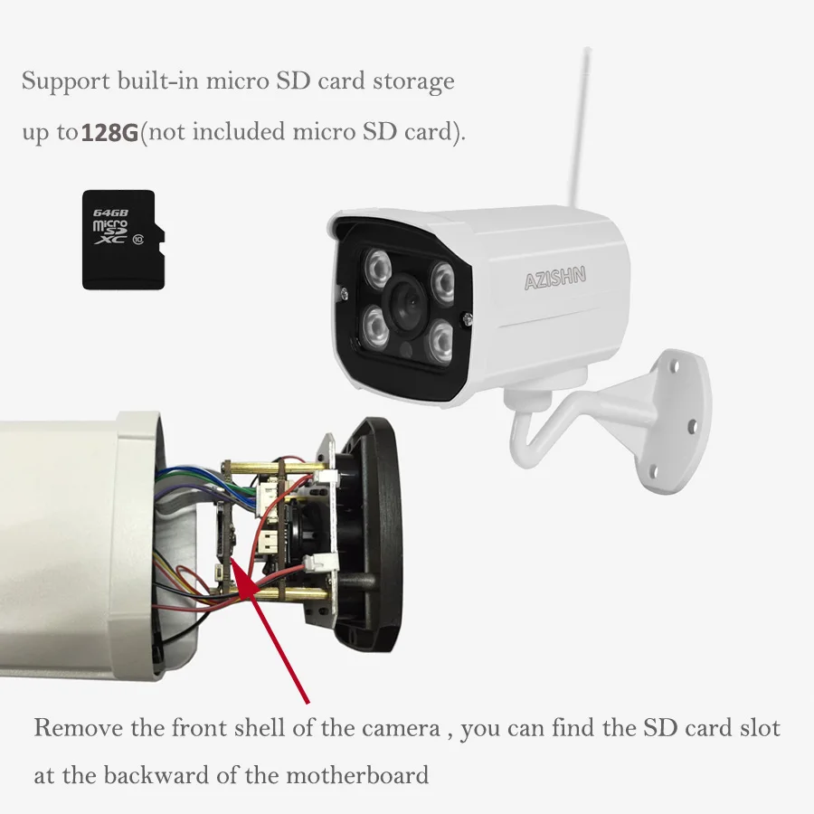 AZISHN Мини 720P 1080P wifi IP камера Аудио Водонепроницаемая HD Сеть 1.0MP wifi камера nignt vision уличная беспроводная камера Yoosee