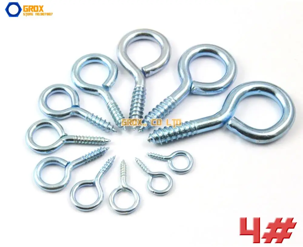 100 Pieces 4 Eye Pin Hook Wood Screw Eyeletin Screws from Home