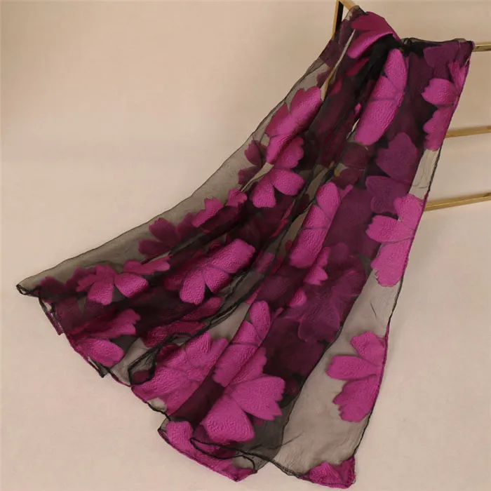 Фабричная прямая Органза Шелковый Хиджаб вышитый шаль дизайн шарф для женщин