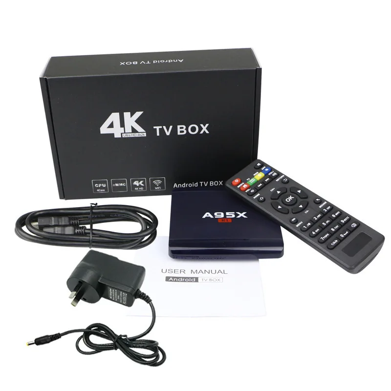

A95X R1 Android 5.1 TV Box 2.4GHz S905W Quad Core 32-bit RJ-45 Wifi 2G + 16G 4K Smart Media Player supports 3D DLNA TV