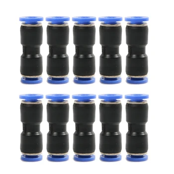 

10pcs Pneumatic 6mm to 6mm Straight Puch in Connectors Air Line Quick Fittings