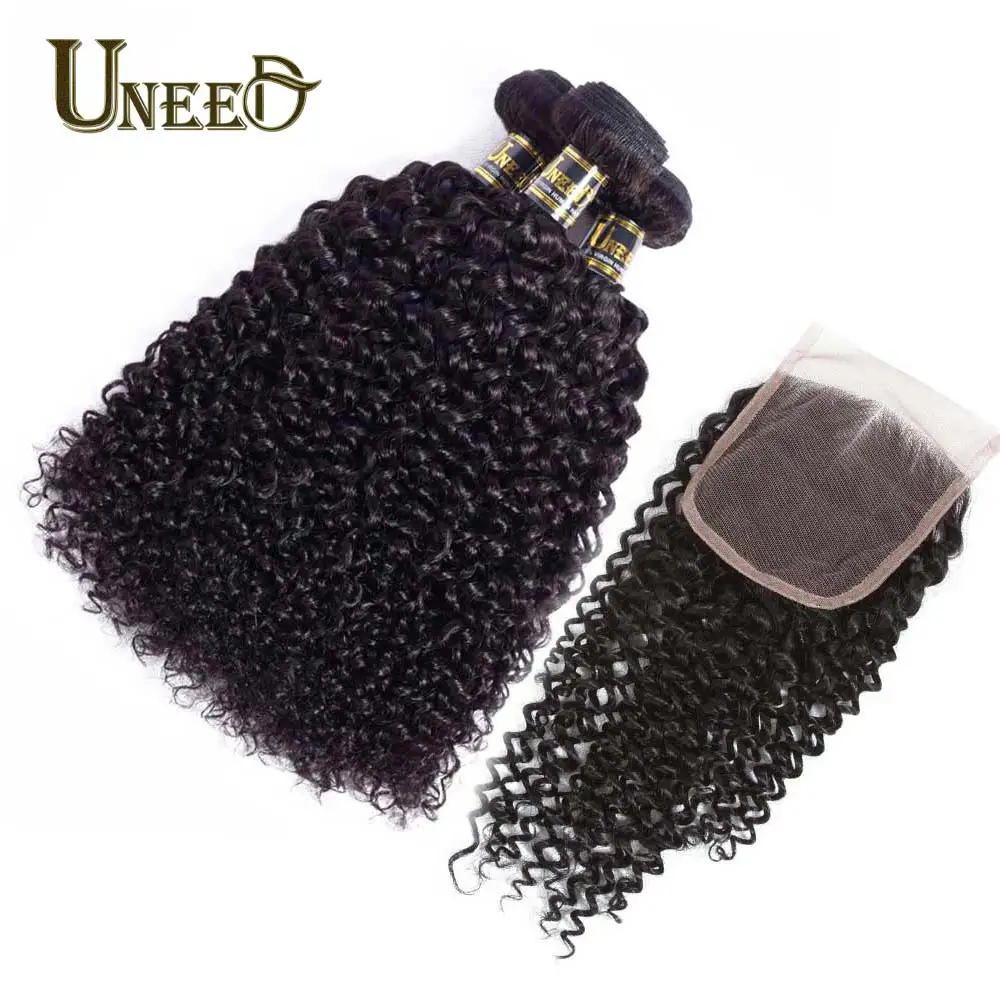 Uneed Brazilian Afro Kinky Curly Hair Bundles With Closure 100% Human Hair Weave Bundle With Lace Closure Remy Hair Extensions Uneed Brazilian Afro Kinky Curly Hair Bundles With Closure 100% Human Hair Weave Bundle With Lace Closure Remy Hair Extensions
