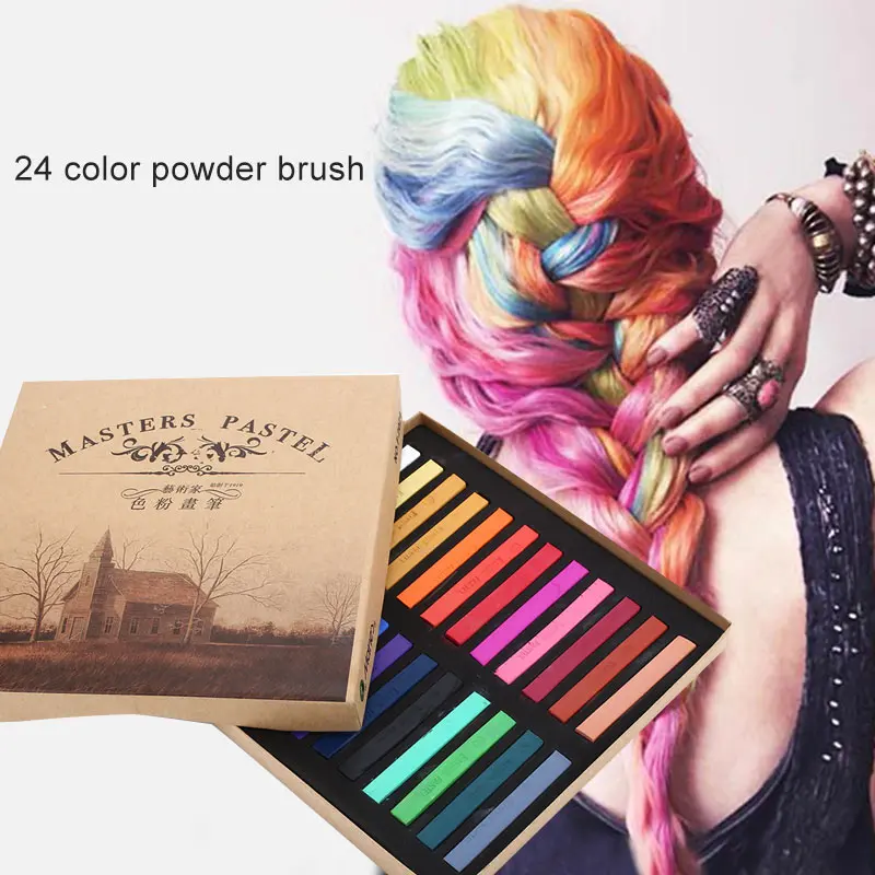 

24 Colors/Set Drawing Crayons Painting Write Chalk Colorful Crayon Art Pastels Multifunctional Hair Dye Painting Crayons