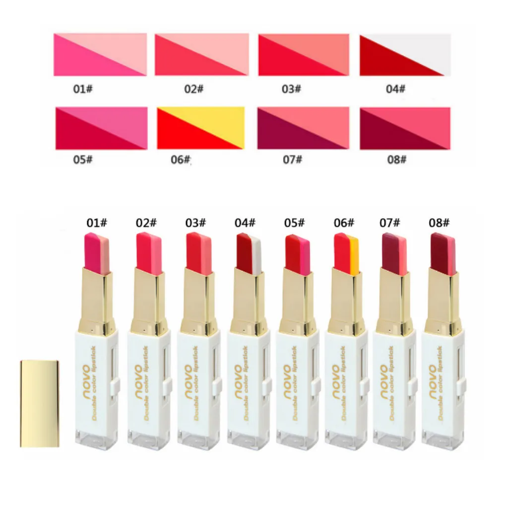 Dual Color Lipstick Moisturizing Gradient Color Fashion Makeup Lip Blam Waterproof & Long Lasting Works Especially Well