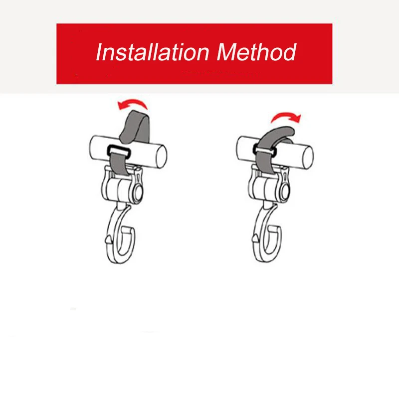 2 шт./партия, аксессуары для детских колясок, крючки, вращающиеся на 360 градусов, детская тележка, многофункциональная пластиковая черная удобная вешалка, сумка на крючок