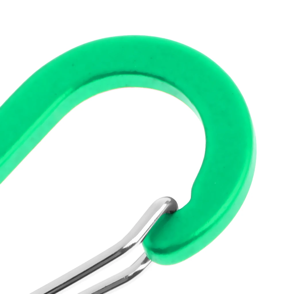 6 Pieces Aluminum D-Ring Carabiner Clip Spring Snap Hook Keychain