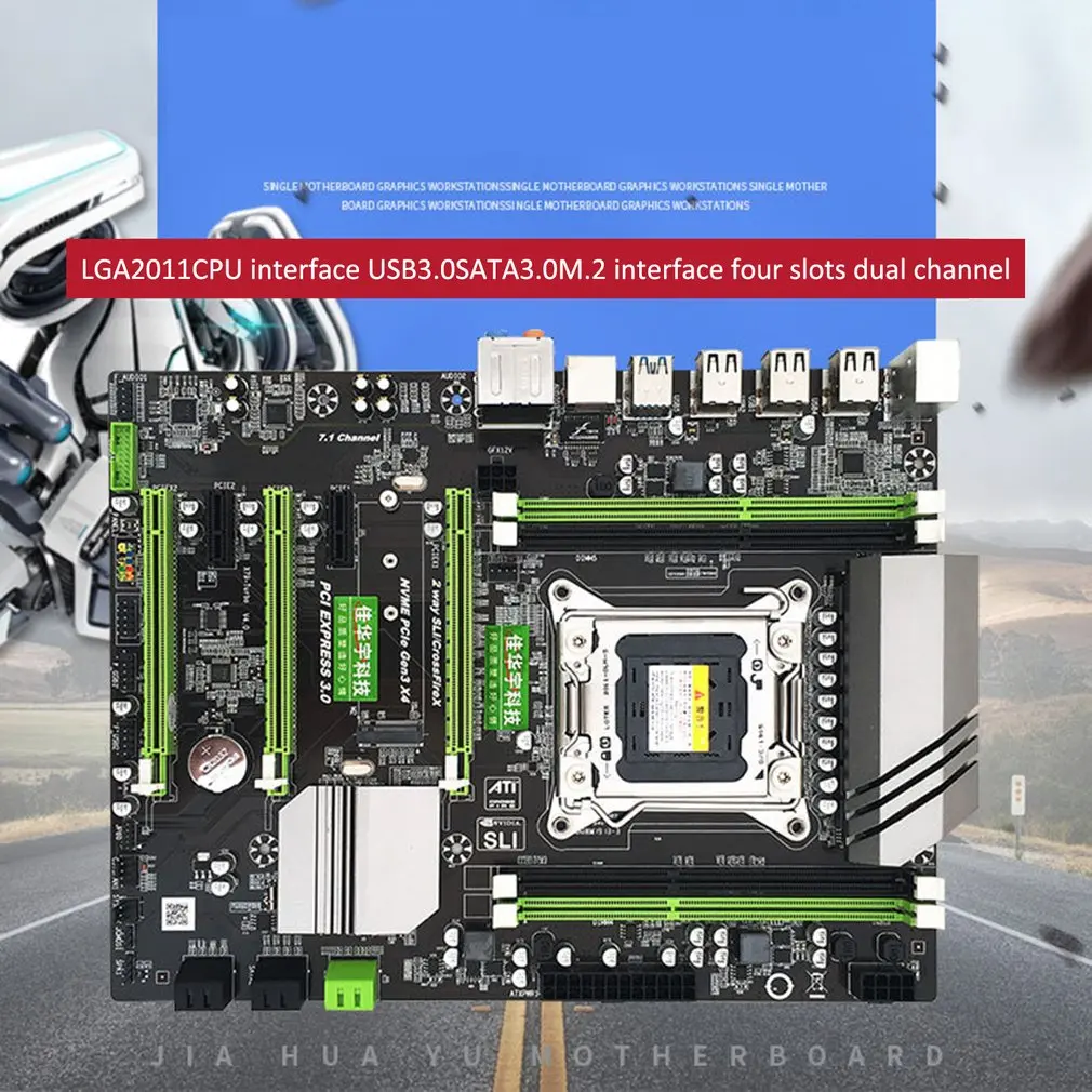 X79T DDR3 PC المكتبية اللوحة LGA 2011 وحدة المعالجة المركزية الكمبيوتر 4 قناة الألعاب دعم M.2 E5-2680V2 i7 SATA 3.0 USB 3.0 ل إنتل B75