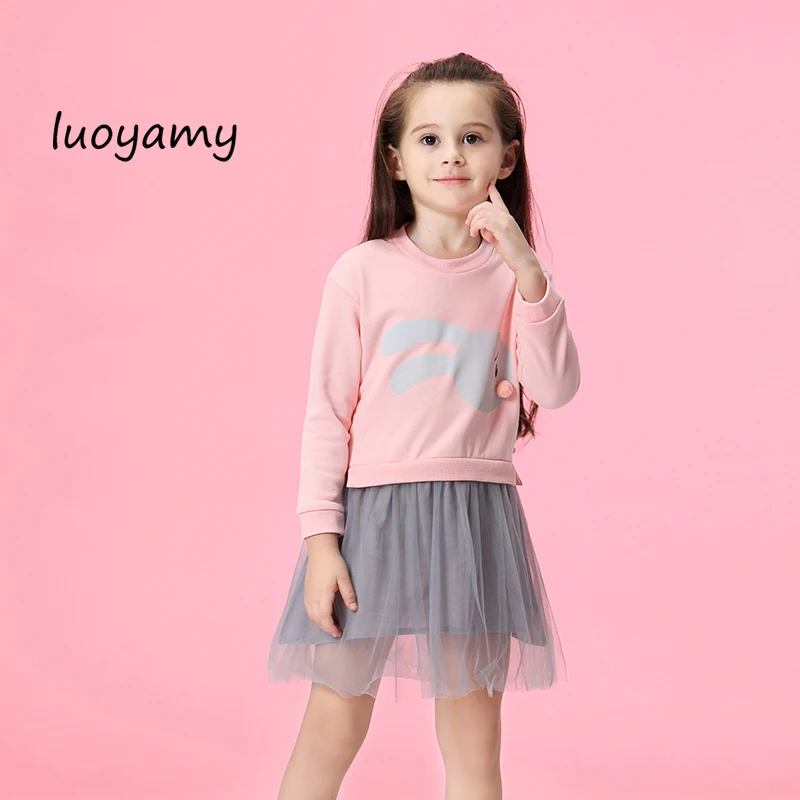 

luoyamy New Autumn Children Princess Clothing Casual Long Sleeve Baby Kids Dresses for Girls 1-5 Year Toddler Girls Dress
