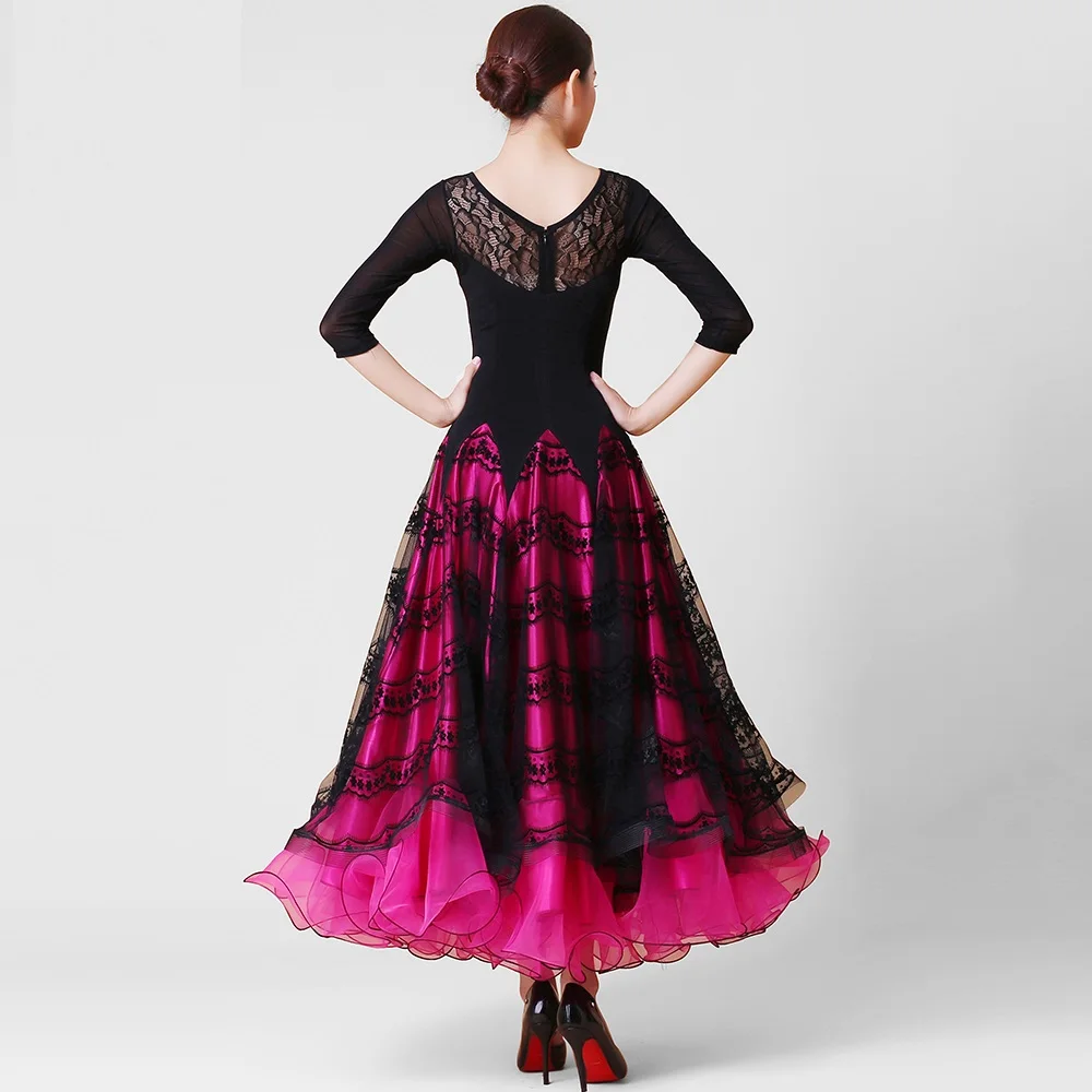 Женское платье для бальных танцев, стандартное бальное платье, Венское платье для вальса, испанские танцевальные костюмы, Красное Платье Фламенко с бахромой