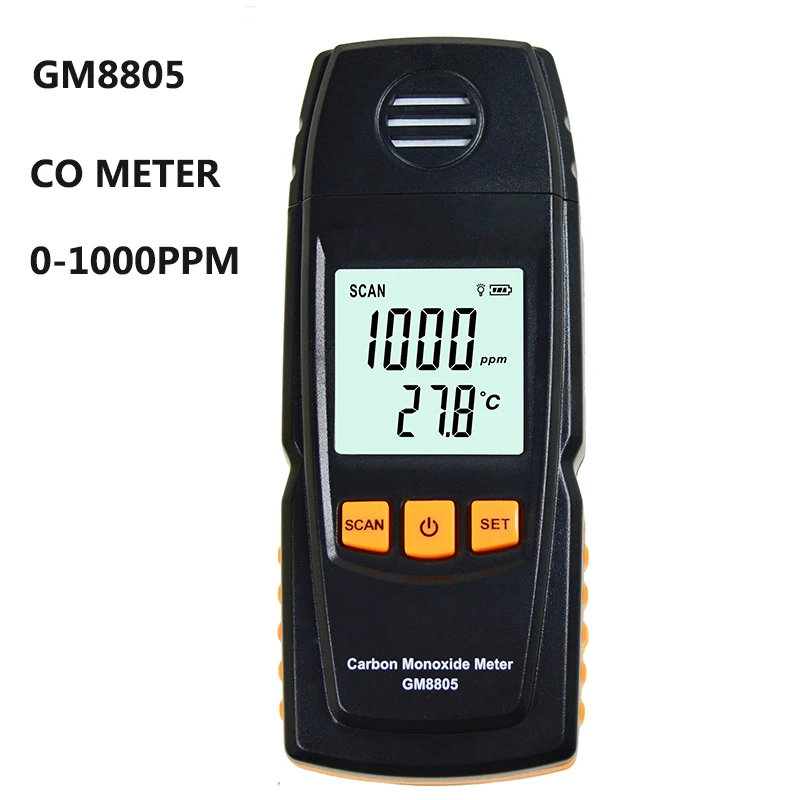 GM8805 High-precision LCD backlit display carbon monoxide detector CO meter Handheld portable gas analyzer Gas detection tool GM8805 High-precision LCD backlit display carbon monoxide detector CO meter Handheld portable gas analyzer Gas detection tool