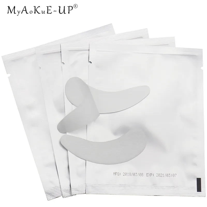 

50 Pairs/lot Gel Eye Pads Thin Patches Makeup Tools Eyelash Extension Leaf Shape Eyelashes Paper Patches Tips Sticker Wraps