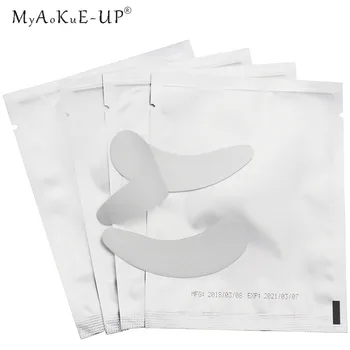 

50 Pairs/lot Gel Eye Pads Thin Patches Makeup Tools Eyelash Extension Leaf Shape Eyelashes Paper Patches Tips Sticker Wraps