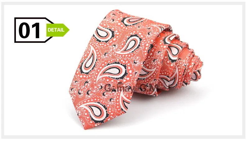 New Style Ties for Men Paisley Polyester Jacquard Woven Mens Necktie Formal Wedding Party Slim Neck tie Gravata Narrow TIE