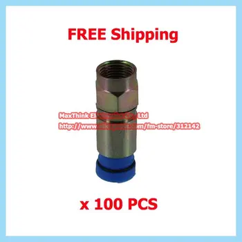 

Free shipping / 100pcs RG6 COAX COMPRESSION CABLE F CONNECTOR COAXIAL RG-6