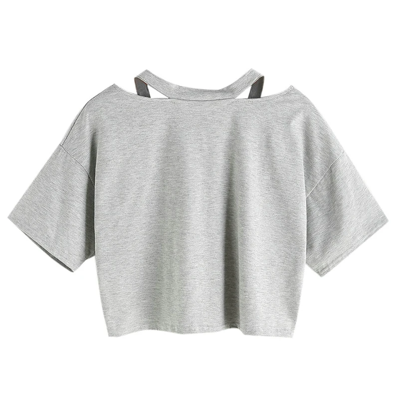Gray-Ripped-V-Neck-Embroidery-Floral-Women-Crop-Cotton-T-shirt-Summer-Short-Sleeve-Hollow-Out (1)
