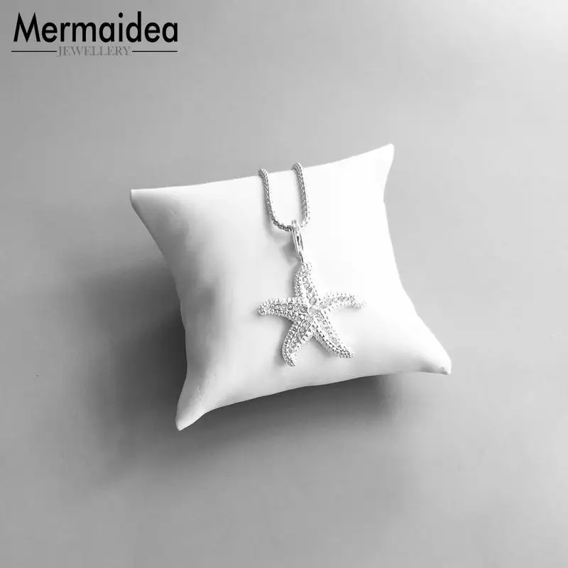 Кулон в виде морской звезды с белым кубическим цирконием Модная бижутерия 2020
