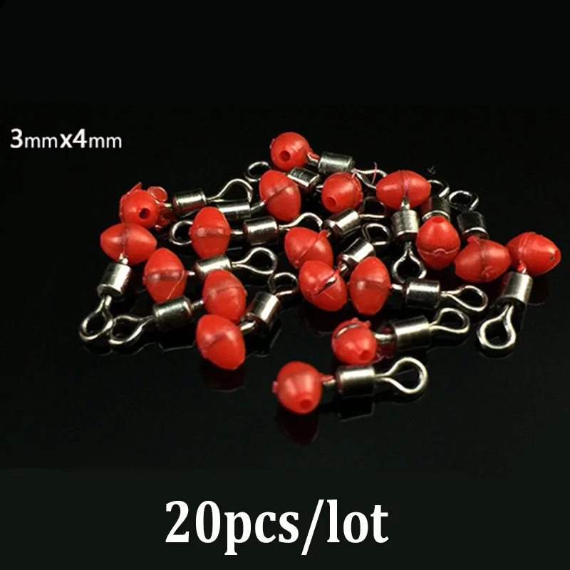 20pcs/lot 3 Way Luminous T-shape Cross-line Rolling Swivel With Pearl Beads Fishing Swivels Fishhooks Fishing Connector PR-069 - Цвет: B