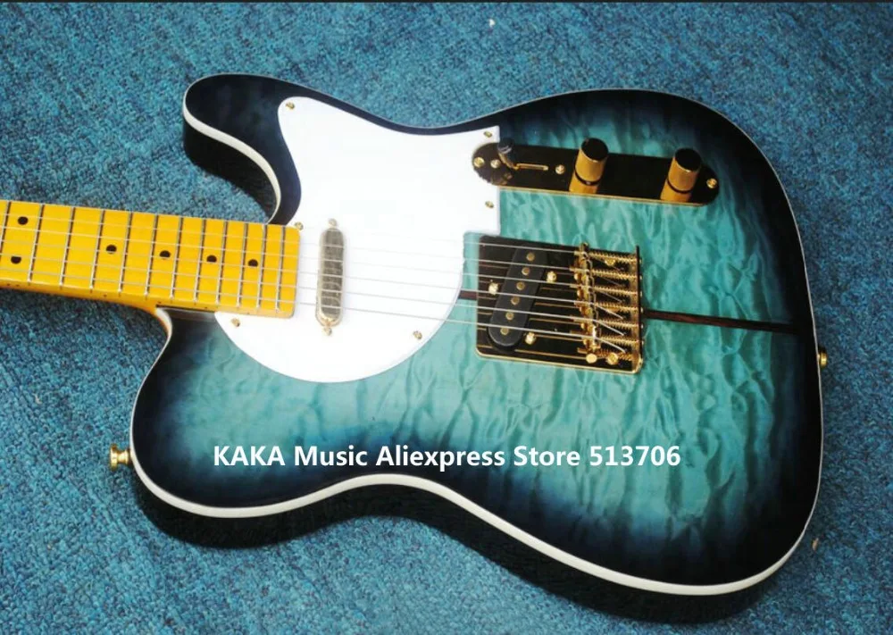 

Wholesale Guitars Blue Wave Electric Guitar maple fingerboard Free Shipping