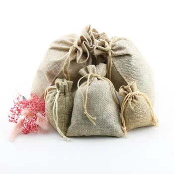 

DHL Free 2018 Newest 1000pcs 13x18cm/5"x7" Jute Burlap drawstring Favor Bags for candles handmade soap wedding Favor packaging