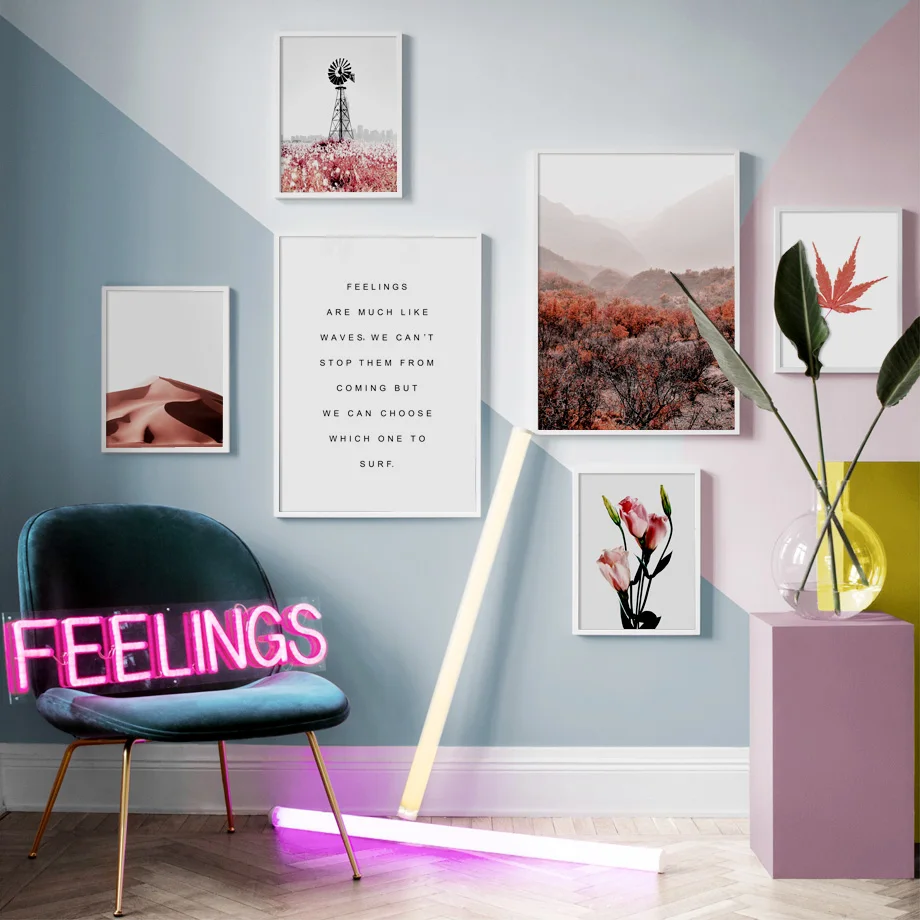 

Forest Desert lily Flower Leaves Quotes Wall Art Canvas Painting Nordic Posters And Prints Wall Pictures For Living Room Decor