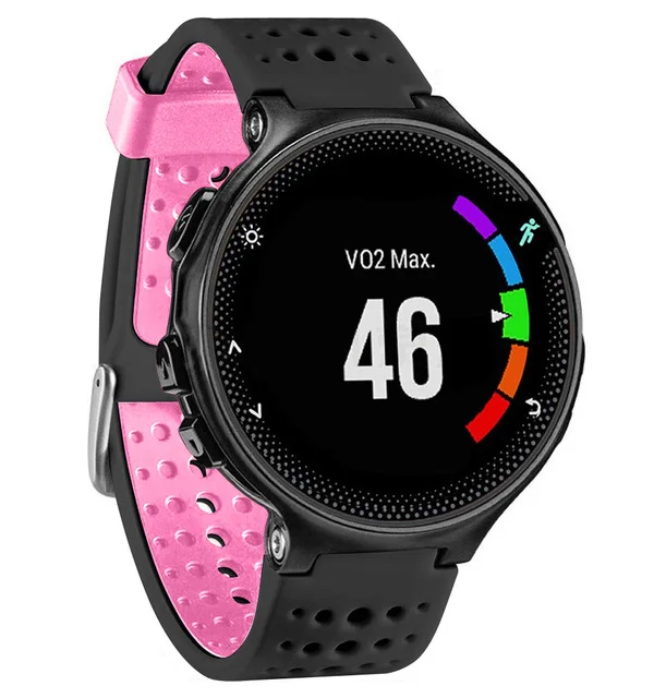 Black Pink 8 видов цветов силиконовый сменный ремешок для наручных часов для Garmin Forerunner 230/235/220/620/630/735 часы Спорт на открытом воздухе наручных - Цвет: Black Pink