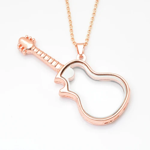 Guitar floating locket, living locket FN0028(with chains)in Pendants