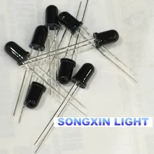 10 шт. светодиодный 5 мм 940nm ИК инфракрасный приемный диод круглая трубка черный светильник приемник 5 мм светодиодный ИК/PT/PD диоды