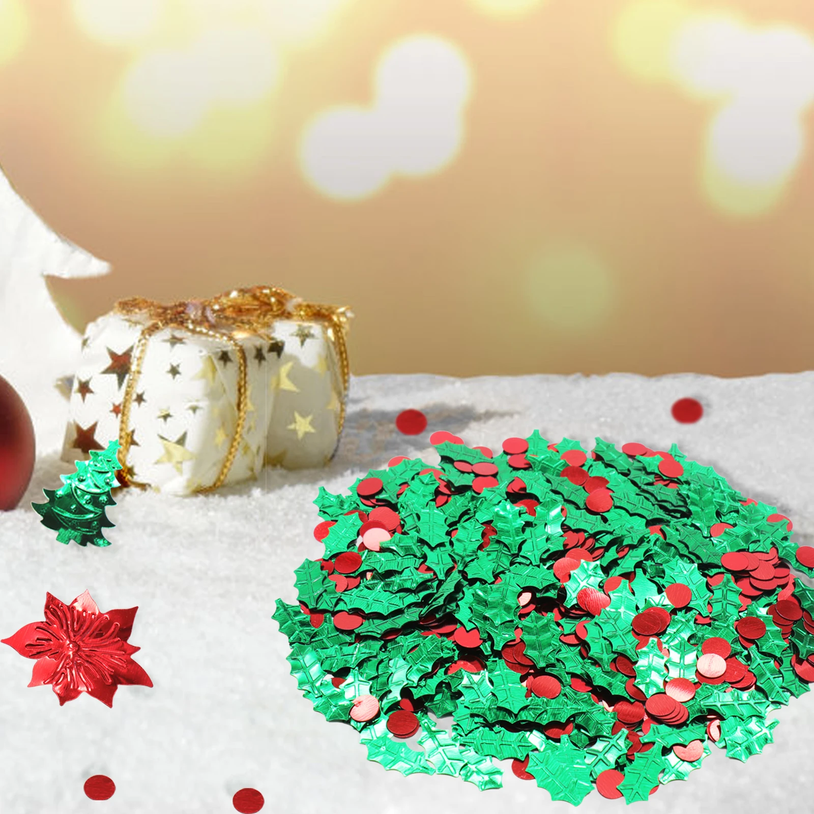 15 г Микс листьев рождественской елки красный круг цветок в форме листа Счастливого Рождества стол Конфетти спринклеры для украшения дома Вечерние
