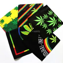 Раста стиль Регги Музыка листья хлопок бандана для мужчин Карманный квадратный Женская головная повязка платок TJ9025