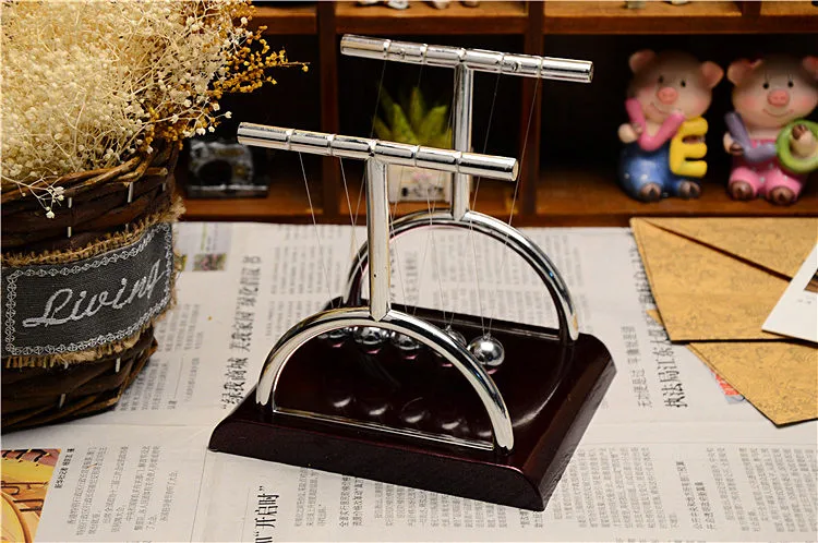 

New Design Gift Newtons Cradle Steel Balance Ball Physics Science Pendulum Energy Balance Model Home Furnishing Ornaments Decor