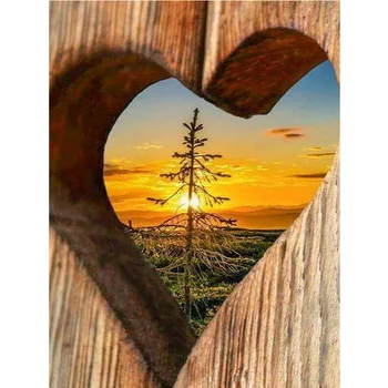 

CAMMITEVER Diy Diamond Painting Heart Sun Tree Embroidery Diamond Cross Stitch Kits Diamond Mosaic Needlework Home Decor