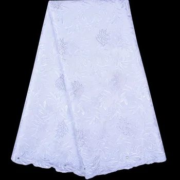 

2018 High Quality Swiss Voile Lace In Switzerland Cotton Swiss Voile Lace Fabric With Rhinestones A1134