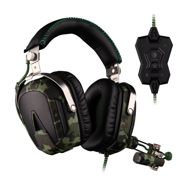 Игровые наушники SADES A90 Pilot с объемным звуком USB 7 1 цветов подсветкой|Наушники и