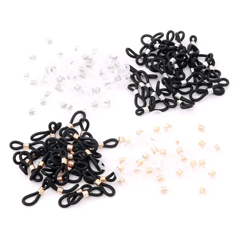 

New Arrived Jewelry Making Findings 100pcs/lot 4*20mm Rubber add Metal Charms Handmade DIY Jewelry Bracelet Findings Material