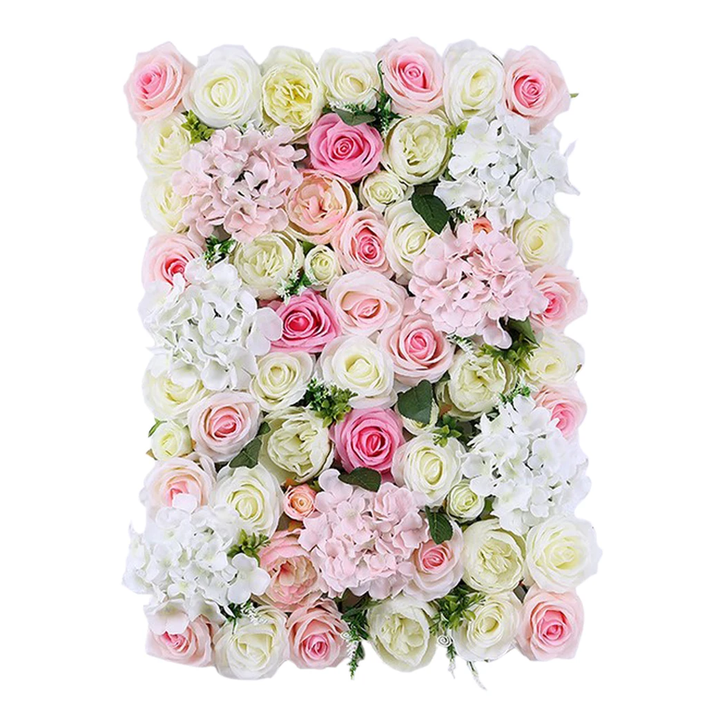 40x60cm Artificial Silk Flowers Wall Fake Flower Fence Porch Privacy Screen for Wedding Background Party Garden Decor Photo Prop