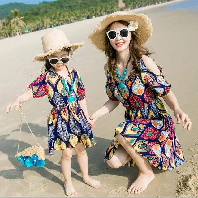 2018 Mother Daughter Matching Dresses Summer Style Mommy And Me 2018 Mother Daughter Matching Dresses Summer Style Mommy And Me Clothes Women Long Vintage Beach Dress