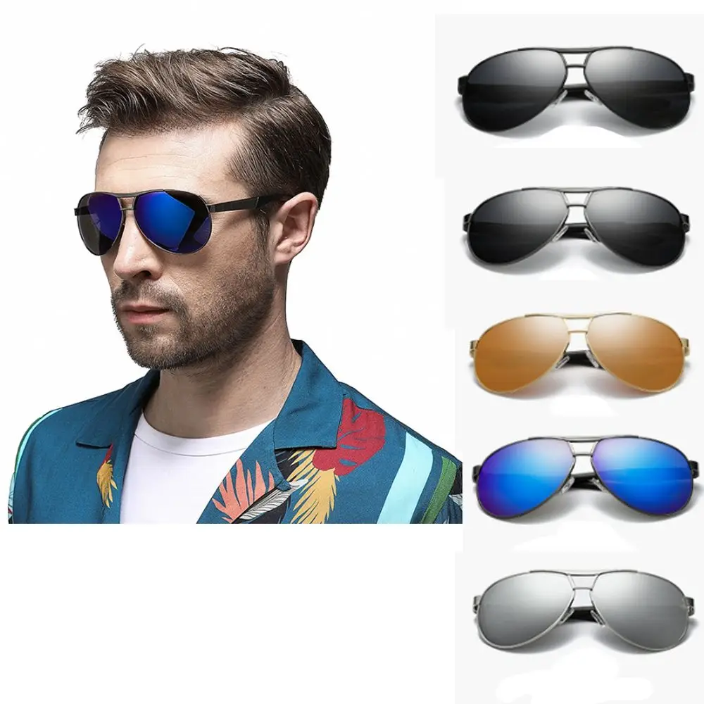 Retro Rivet Polarized Sunglasses Fashion Male Eyewear Classic Brand