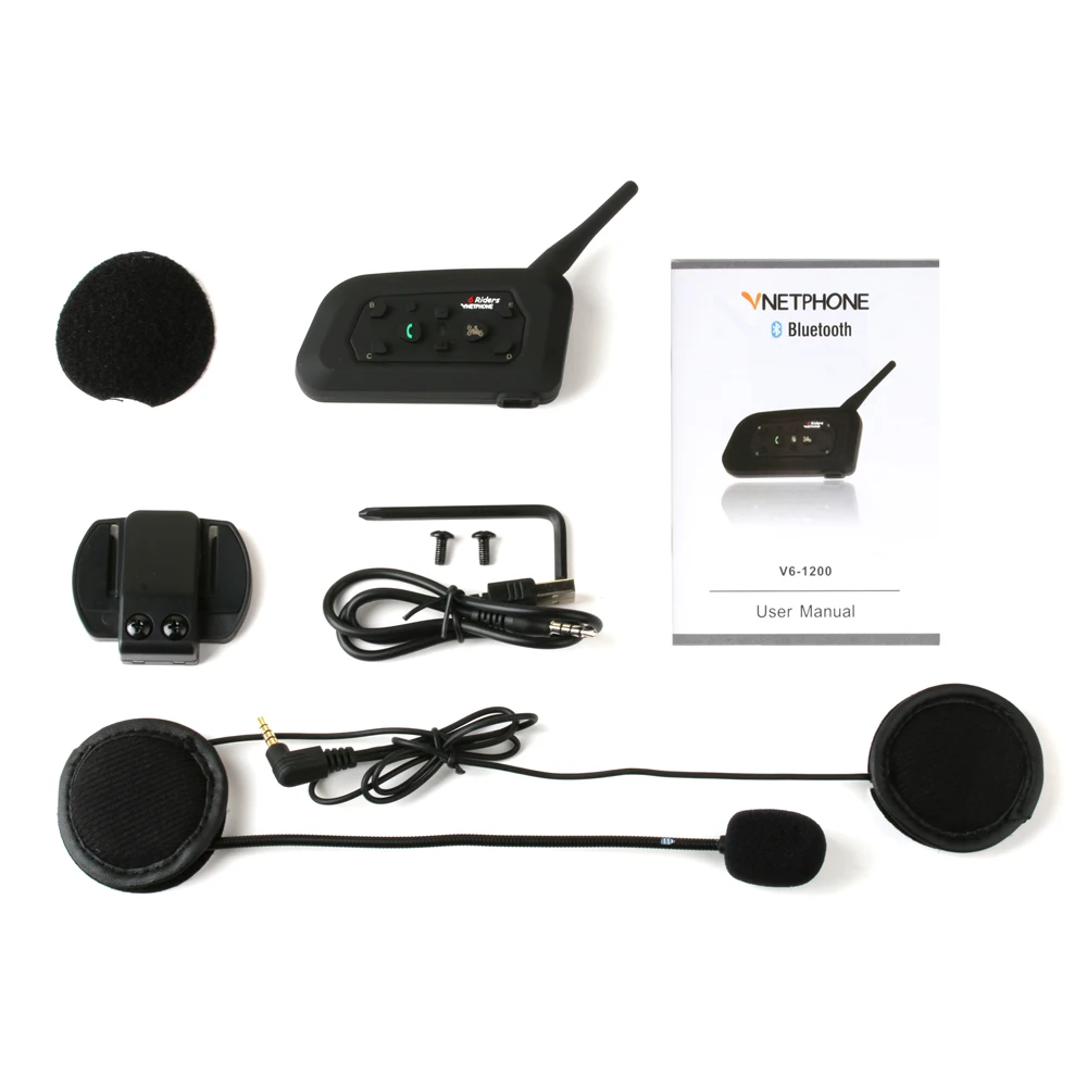 1 шт. новинка V6 шлем Интерком мотоциклетная bluetooth гарнитура рация 1200 м