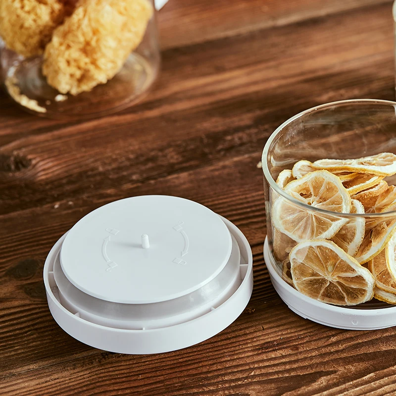 Airtight Food Glass Storage Box with Acrylic Spoon for Use Storing Cookies Sugar Flour Spices and Other Foods