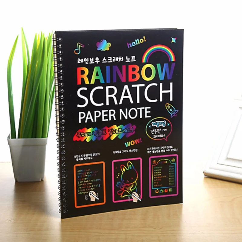 

New Arrival Funny Scratch Children Painting Notebook DIY Drawing Toy Big Blow Painting Children Educational Toys With Wooden Pen