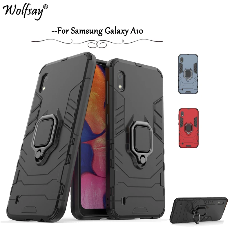 

For Samsung Galaxy A10 Case Armor Metal Finger Ring Holder Phone Case For Samsung Galaxy A10 Back Cover For Samsung A10 Fundas *