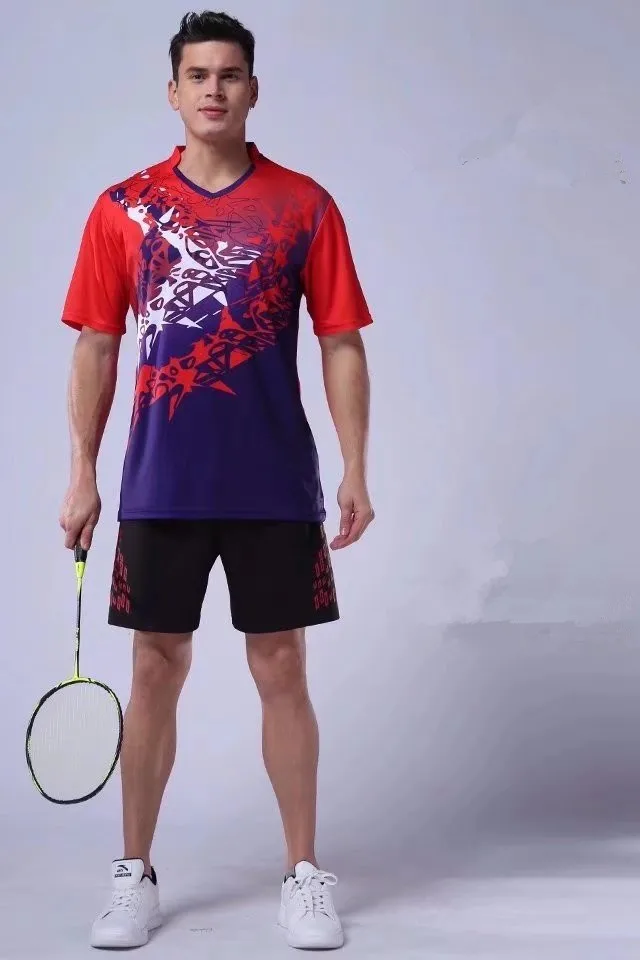 2018 New men's sports Tops tennis/badminton Clothes T shirts 1801 