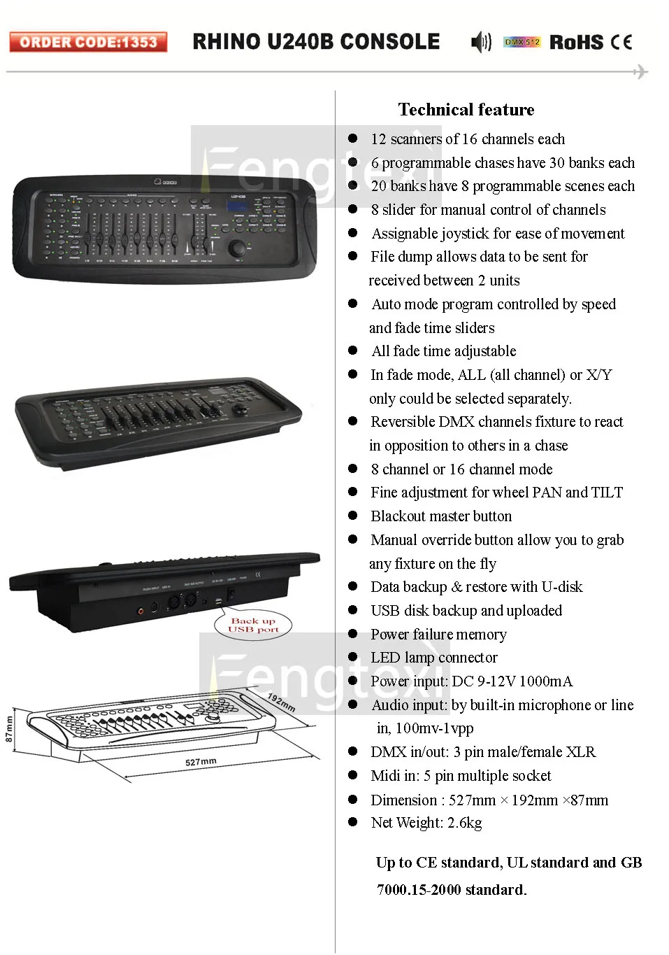 Midi DMX Mixer 192 CHS контроллер DJ светильник ing Консоль оператора с 240 каналов для ночного клуба школы шоу сценический светильник