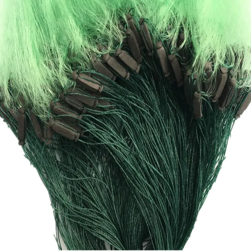 POUI COME DREAM H1m L90m 3cm mesh monofilament nylon fishing net 3layer green fishing network gill net fishing trap rede outdoor