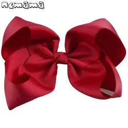 2 шт. 7,5 "твердые репсовый бантик для детей мода ручной работы Hairbows с крокодил обувь вечерние аксессуары волос