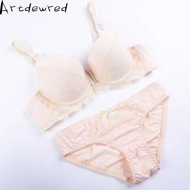 Artdewred ABC sexy bra set lace push up women underwear panty set cotton refreshing bra brief sets France lingerie suit
