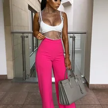 hot pink flared trousers