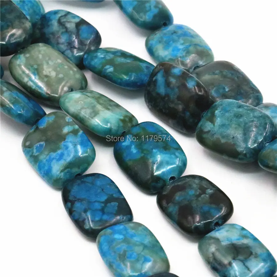 13х18 хит продаж голубой Crazy Lace Onyx прямоугольные бусины DIY свободные камни ручная